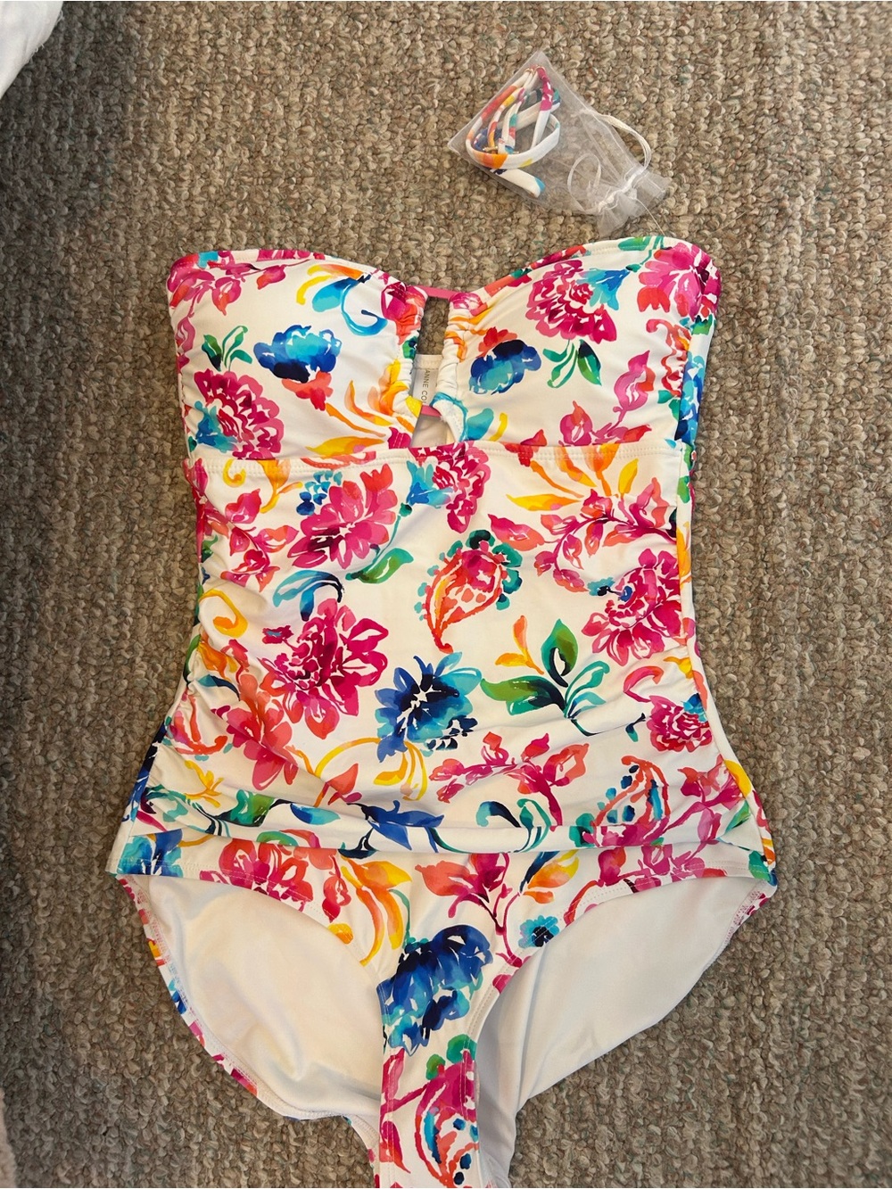 Anne Cole Floral One-Piece Swimsuit - Pink, Blue, Yellow, Green